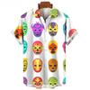 Camisa de Hombre con Estampado de Máscara 3D Verano Lucha Libre Camisa de Manga Corta Casual Camisa Hawaiana para Hombre Ropa Holgada Lucha Libre Mexicana