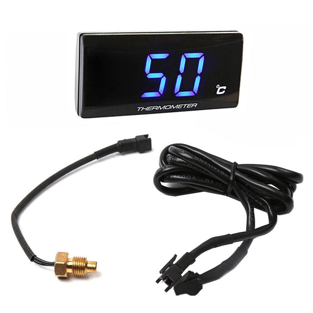 Motorcycle Water Temperature Meter Gauge Water Temperature Thin Meter Accessory With LED Light For Racing Cars Racing Scooter