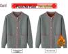 Women's Fleece-Lined Knitted Cardigan for Autumn/Winter - Ideal for Middle-Aged and Elderly.