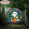 2D Flat Acrylic Halloween Ghost Pendant for Windowsills, Porches, Courtyards, Gardens, Offices, Bars, Coffee Shops, Farmhouses and Room Decorations