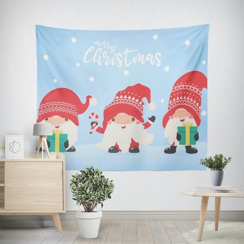 Weihnachten Neujahr Rentierschlitten Muster Wandteppich Wohnzimmer Sofa Auto Innenraum Dekowandteppich