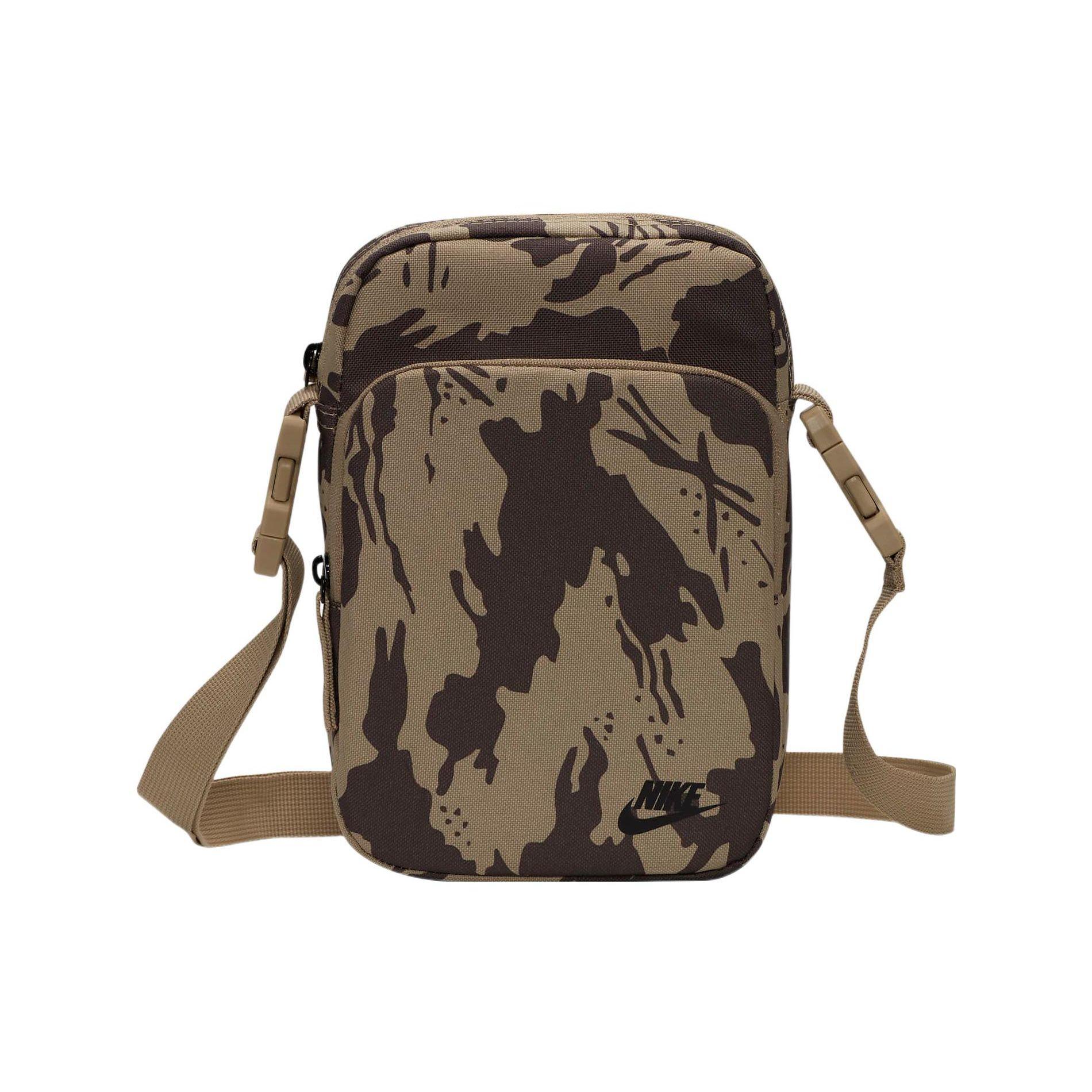 Nike Camouflage Print Zippered Fabric Crossbody Shoulder Bag Unisex Bags Lime DQ5934-250 Lime Gray