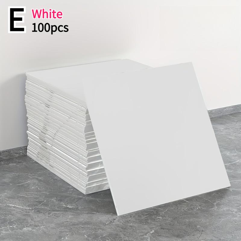 50pcs/100pcs Self-Adhesive Wall Stickers Glossy Marble Pattern Imitation Tile Peel Stick Waterproof Living Room Kitchen Bathroom