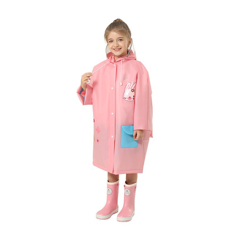 Cartoon Kinder Wasserdichtes Poncho mit Rucksackplatz - Verdickter Ganzkörper-Regenmantel für Grundschuljungen & -mädchen