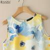 ZANZEA Women Summer Round Neck Casual Sleeveless Print Tank Tops