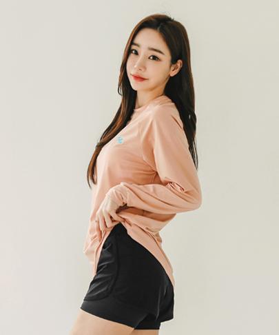 Tyubeuteuli Women'S Basic Loose Fit Long Sleeve Rash Guard B603 Salmon Pink