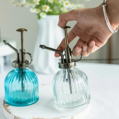 Vintage Glass Plant Watering Sprayer with Multi-Colored Patterns for Indoor Gardening for Flower Watering and Garden Maintenance