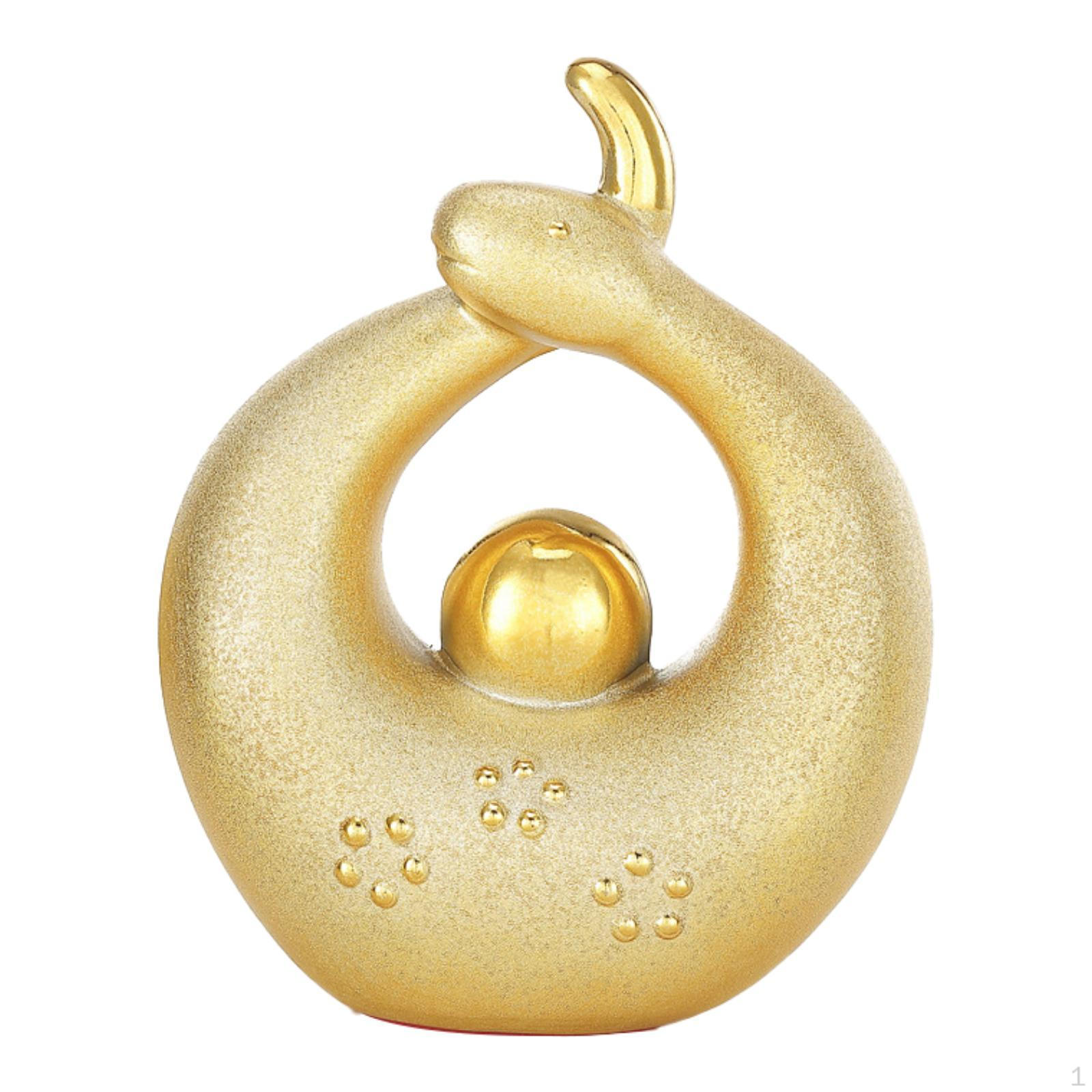 

Керамическая скульптура змеи, фигурка животного для декора домашнего офиса 14x7x17cm