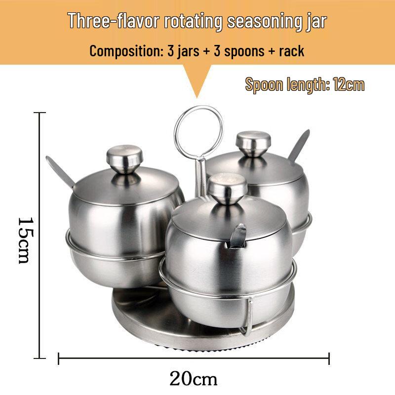 Anditai Rotating Stainless Steel Seasoning Set