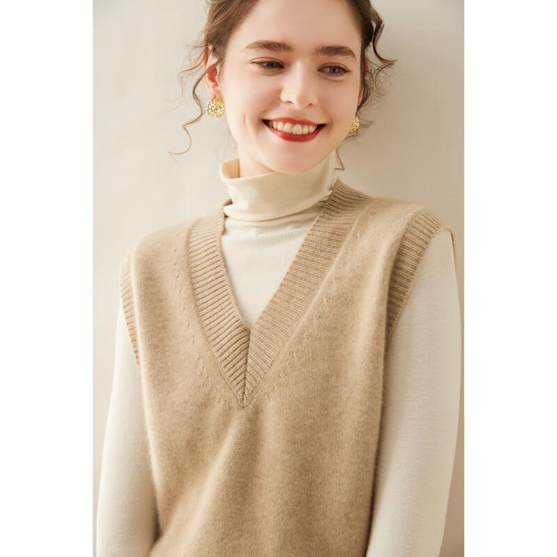 Fanzhen Women's Cashmere Blend V-Neck Vest