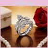 Bridal Diamond Ring Set With Heart And Cross Detailing For Wedding And Celebration Gifts