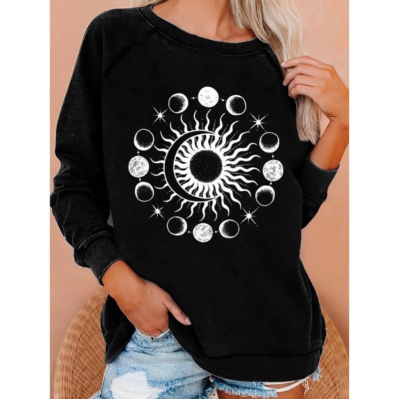 

Seeyoushy Интересный принт 2023 Новый О-образный вырез с длинным рукавом Женская осенне-зимняя модная женская одежда Y2K Повседневная толстовка с капюшоном S