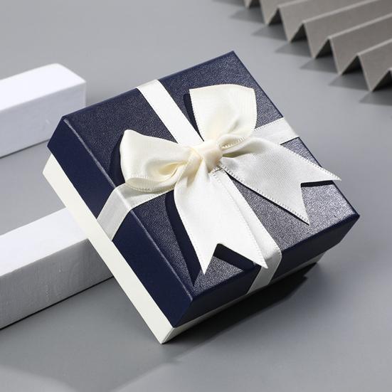 Caja de Regalo Cuadrada con Lazo de Cinta Día de San Valentín Dama de Honor Boda Cumpleaños Presente Caja de Envoltura con Tapa Caja Portátil para Empaque de Joyería