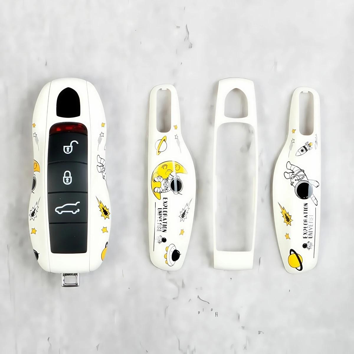 

New For Porsche Macan/Panamera/718/Cayenne/911 Astronaut Key Case Protective Cover Car Key Modification Protective Case Suitable 3 Buttons
