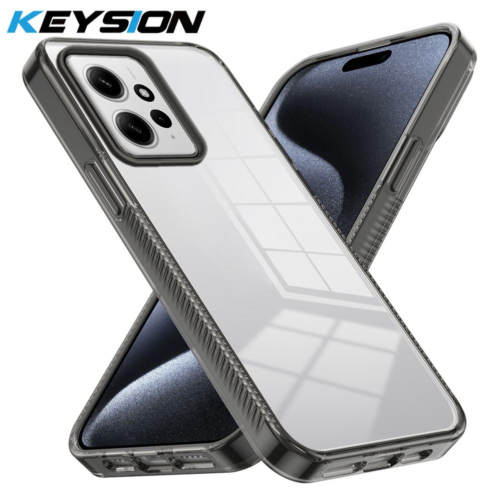 KEYSION Transparent Case for Redmi Note 12 Pro 5G 12 4G TPU+PC Anti-slip Clear Shockproof Phone Cover for Xiaomi POCO X5 Pro 5G