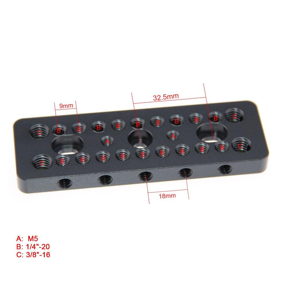 CAMVATE Top Handle Grip for Black Magic Photography BMCC, 1/4" 3/8" M515mm Rod Clamp, Cheese Plate, and Hot Shoe