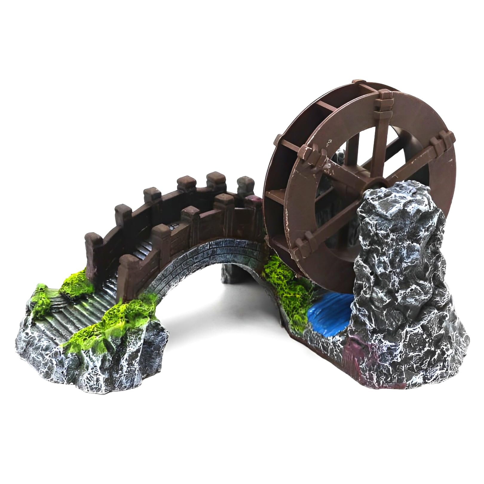 

Charmoon Укрытие-барабан Реалистичный аквариумный объект Аквариум, Мост, Водяное колесо, Вращающийся, Укрытие в японском стиле,