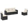 Vidaxl 5-Cz. Set da Salotto per Giardino, Cuscini, Rattan Nero PE