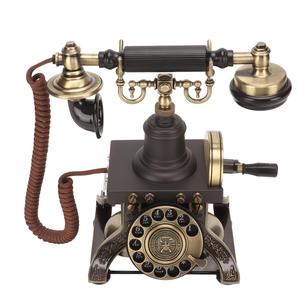 Antique Telephone Retro Vintage Rotary Dial Old Fashion Corded Landline Telephone for Home Home Accessories