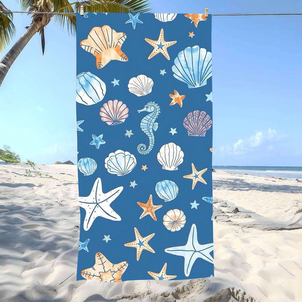 Shell Towel Beach Towel Oversized Super Absorbent Soft Swim Beachtowels For Men, Women