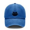 Cute Cat Face Print Baseball Cap - Unisex Adjustable Lightweight Breathable Dark Grey Casual Outdoor Sports Hat For Daily Wear, Minimalist Streetwear