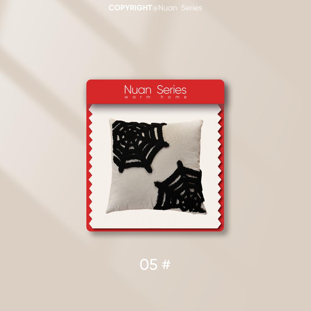 

1 шт. Наволочка серии Nuan с мультяшным рисунком на Хэллоуин, вышитая наволочка из полиэстера и хлопка для дивана, гостиной, спальни, домашнего декора W45cm x L45cm