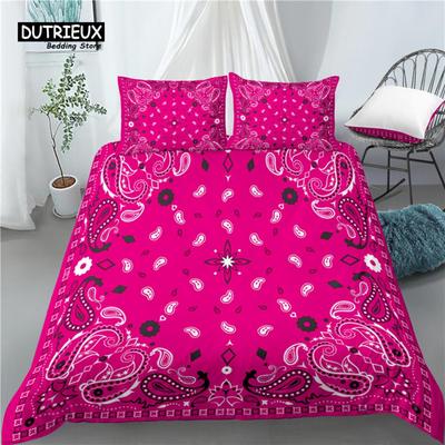 Home Living Luxury 3D Paisley Bandana Print 2/3Pcs Soft Duvet Cover and PillowCase Kids Bedding Set Queen and King EU/US/AU Size