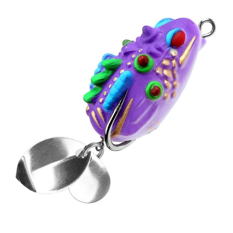 Frogs Lures Blackfish Baits 3.5cm PVC Frogs Lures Fishing Lures Simulated Soft Frogs Baits with Double Hook & Blade