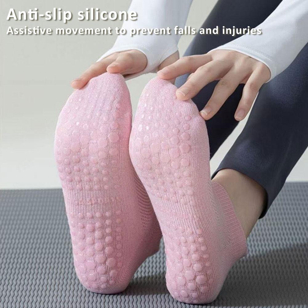 1Pair Women's Yoga Socks Anti-Slip Pilates Beginners Breathable Thin Ladies Boat Socks Summer Indoor Fitness Sports Cotton Socks