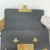 GUCCI Bee & Star Shoulder Bag Crossbody Chain Strap Gold Hardware Leather 432182 Padlock Black Women's