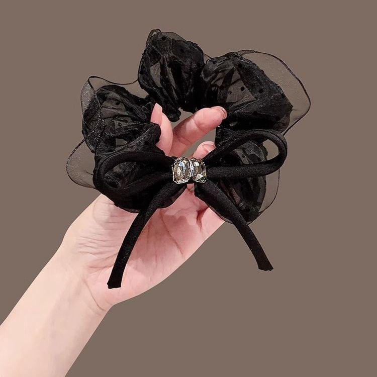 Elegant Mesh Hair Tie with Sparkling Rhinestones, High-End Luxury Hair Accessory for Women, 2025 Style
