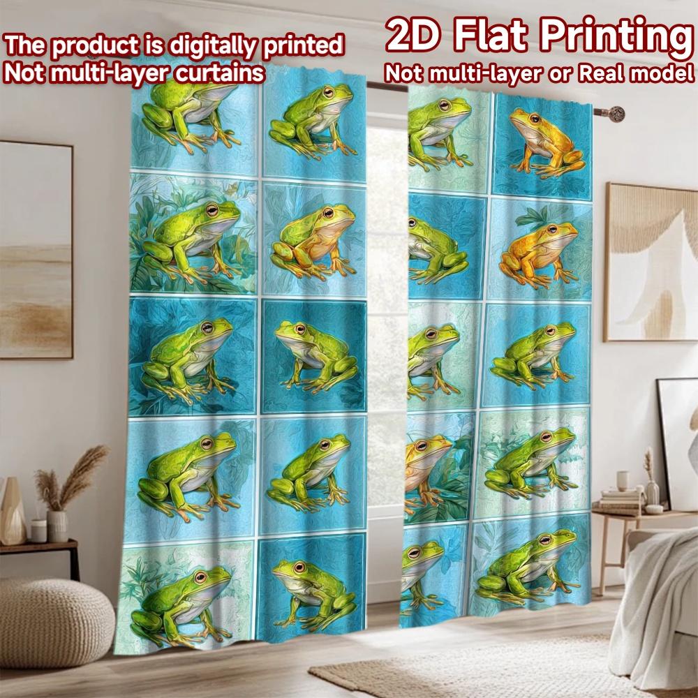 2D flat Photography Backdrop Popular Photography Scene Banner Colorful Frog s 100% Polyester Festive Wall Decor for Door,
