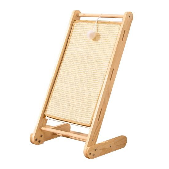 Schräger Katzenkratzer Sisal Katzenkratzrampe Geneigtes Katzenkratzbrett mit Spielbällen für Hauskatzen Kätzchen Heimmöbelschutz