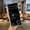Couple Cartoon Aesth sun moon Phone Case For Google Pixel 9 8 7 6 Pro XL 8A 7A 6A 5 4 5A 4A 3A XL 5G soft Clear TPU Cover