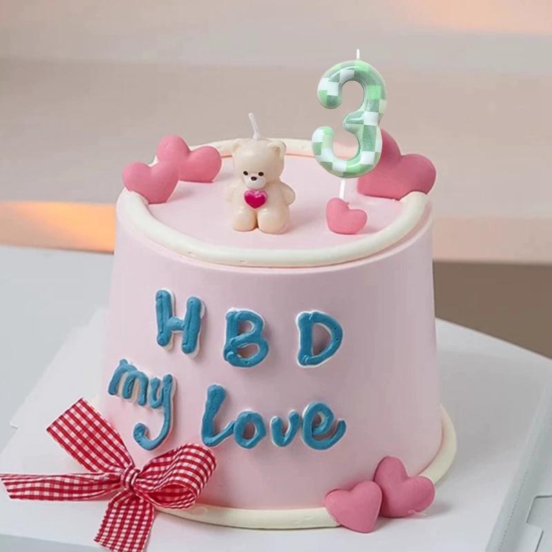0-9 Number Candle Creative Birthday Cake Topper World Pixel Cake Candles Digital Children Baby Shower Digital Cake Decoration