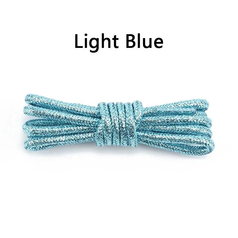 Lacci per scarpe alla moda colorati, per sport all'aria aperta, resistenti all'usura, circolari, lacci per scarpe piatti in oro e argento metallizzato