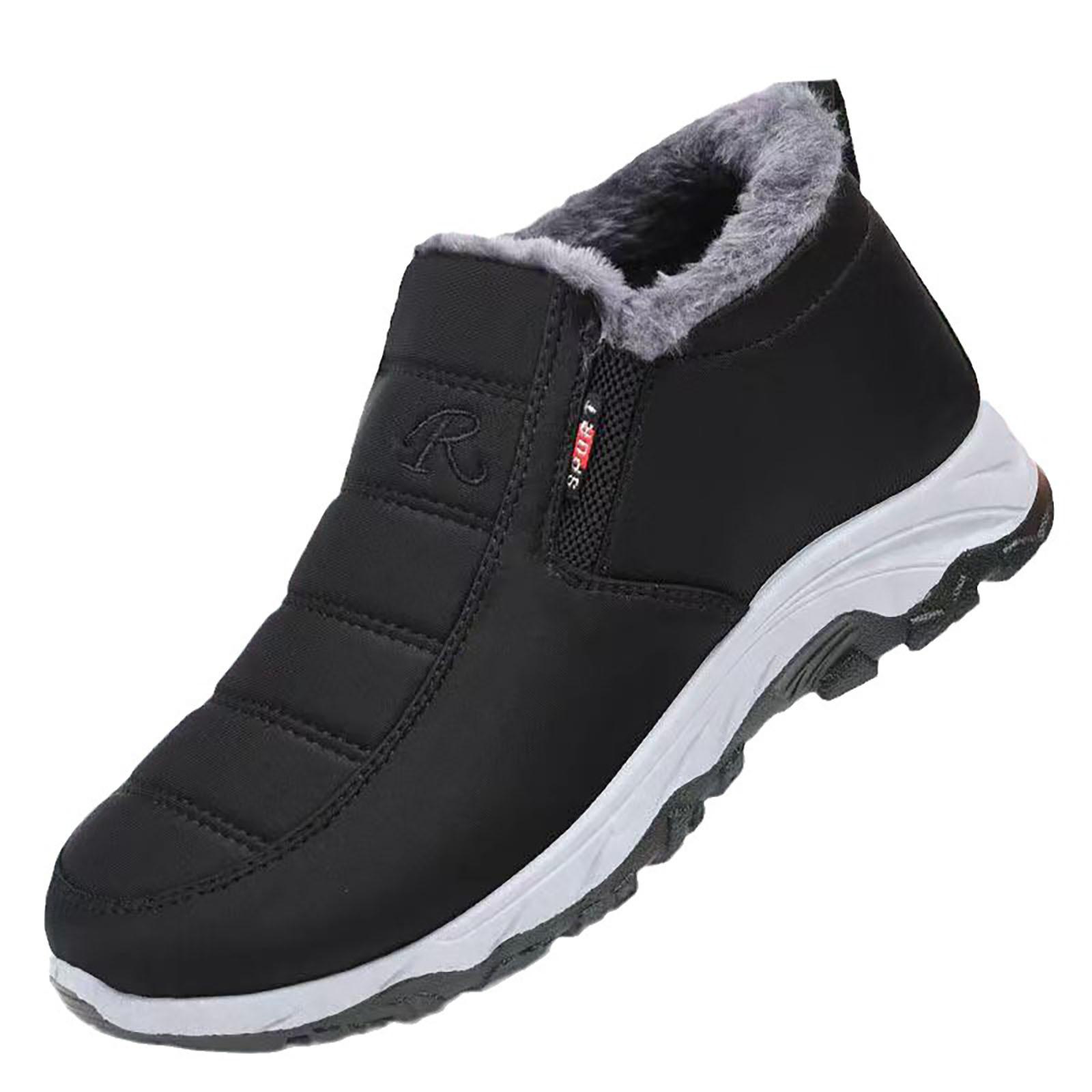 Men s Winter Cotton Shoes With Plush Thick Soled Cotton Shoes For Warmth 41 чёрный 1290₽