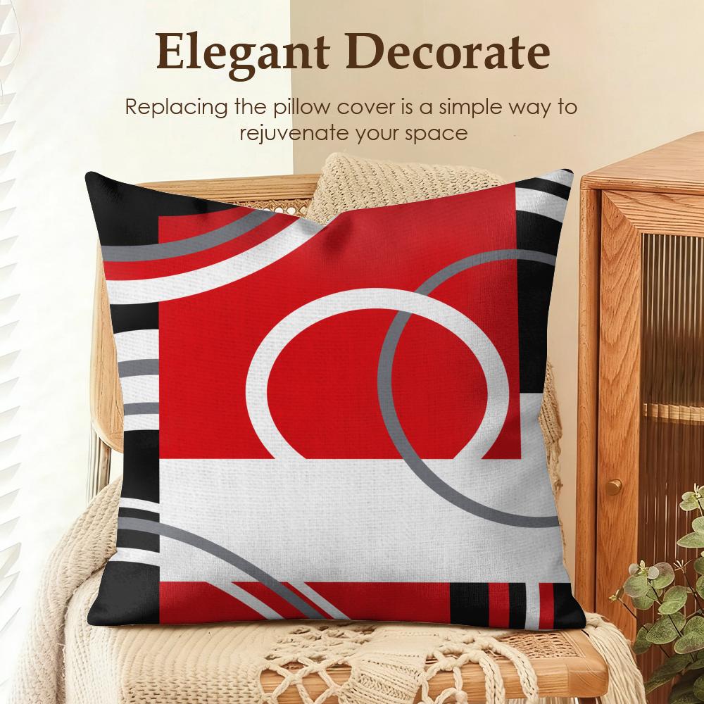 op Art Echo Spectrum Cushion Cover Natural Linen Organic Fabric DoubleSided Printing Sofa Home Decor Gift Pillow Case