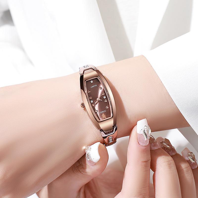 Fashion Business Women's Quartz Watch Casual Gold Irregular Dial Design Lady Bracelet Clock Dress Watches Relogio Feminino