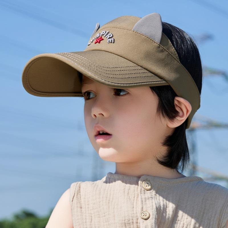 Summer Children'S Empty Top Sunscreen Hat Cute Cartoon Boys And Girls Uv Protection Baseball Cap Outdoor