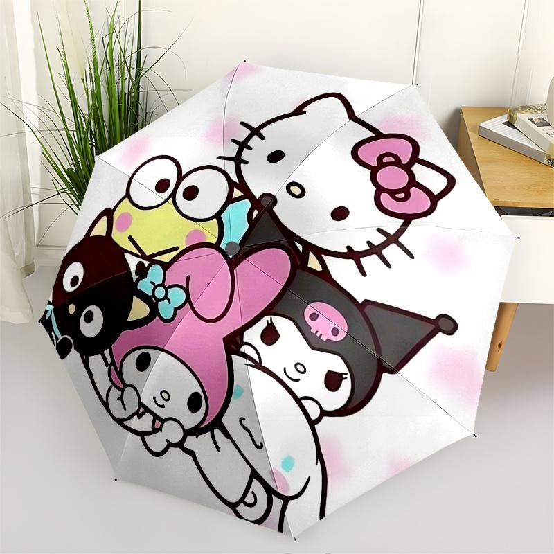 

1pc Hello Kitty Automatic Opening/Closing Umbrella with Foldable Design, 8-Bone Iron Frame Outdoor Umbrella - Perfect Gift for Fans, Travelers, Everyd