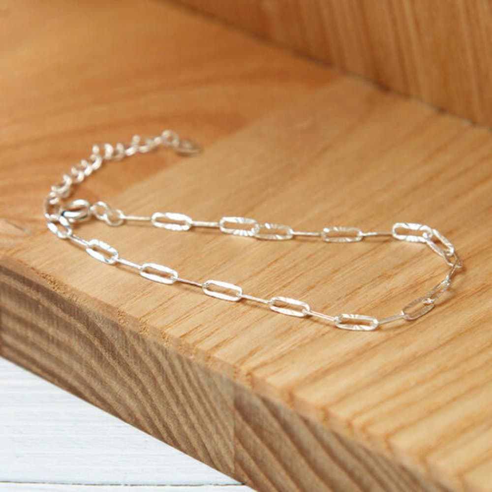 Shiny Modul 92.5 Silver Cutting Chain Daily Silver Bracelet