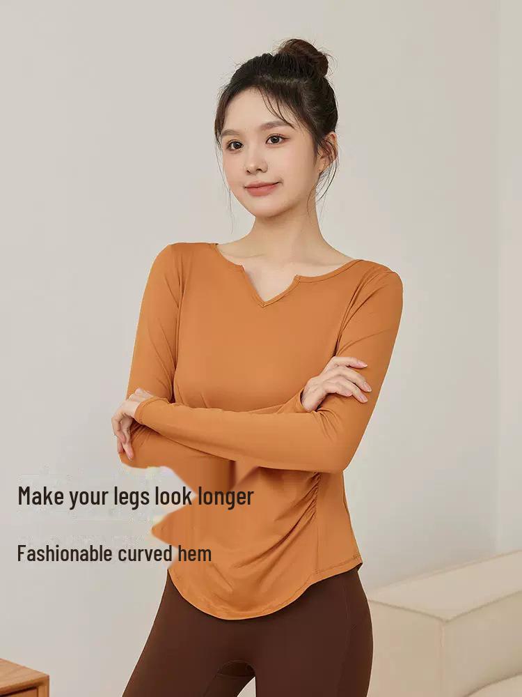 Women's Autumn/Winter Quick-Dry Yoga and Pilates Top - Long-Sleeved Fitness and Running T-Shirt