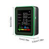 6 in 1 Luftqualitätsmonitor Tragbarer Temperatur-Feuchtigkeits-PM2.5-HCHO-TVOC-CO2-Detektor Genaues Kohlendioxidmessgerät für