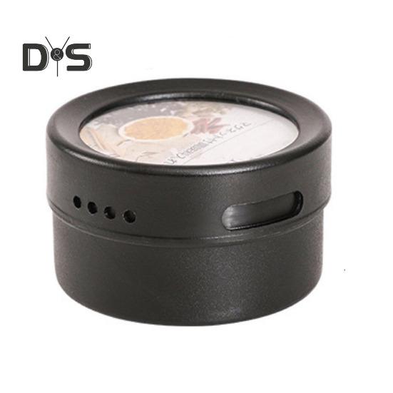 

Магнитные банки для специй, банки для специй из нержавеющей стали с крышкой и маленькими отверстиями, настенный держатель для специй, герметичный контейнер для специй чёрный