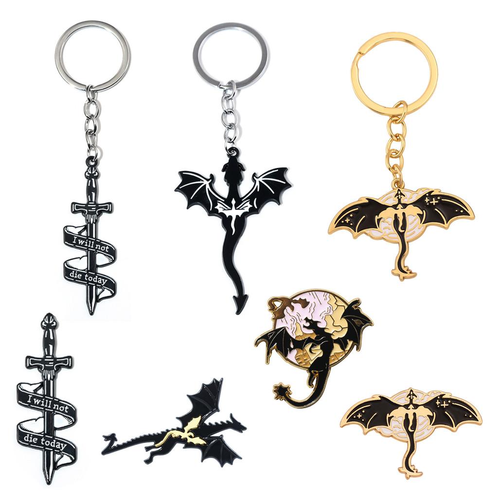 Dragon Emblem Schlüsselanhänger Metallabzeichen Mit Einzigartigem Stil Für Fans Der Vierten Flügel Serie