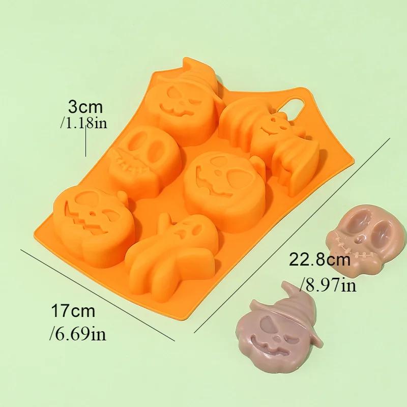 3D Silicone Halloween Cake Mold Pumpkin Ghost Shape Mould for Making Cookie Candy DIY Cake Decoration Tools Baking Accessories