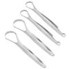 2pcs Adult Tongue Scraper Portable Reusable Stainless Steel Freshen Breath Tongue Cleaner