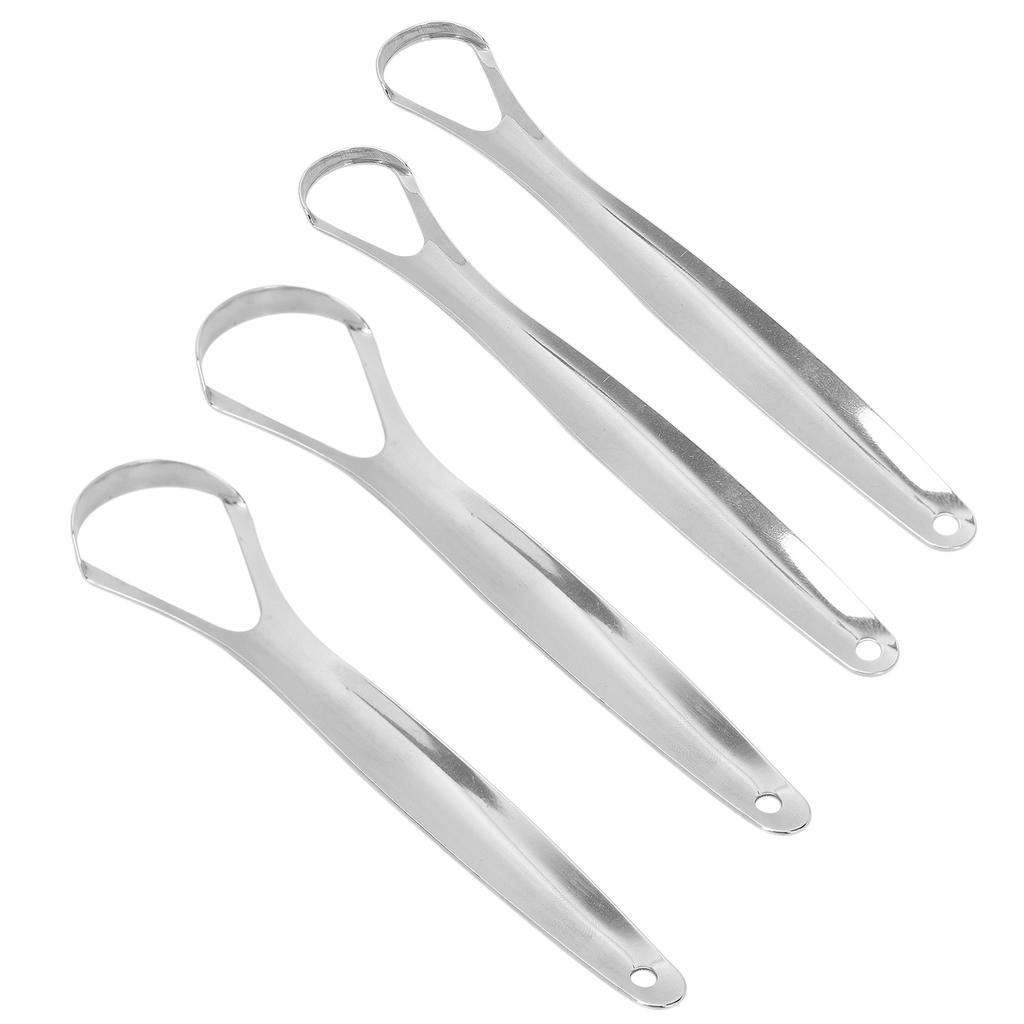 2pcs Adult Tongue Scraper Portable Reusable Stainless Steel Freshen Breath Tongue Cleaner