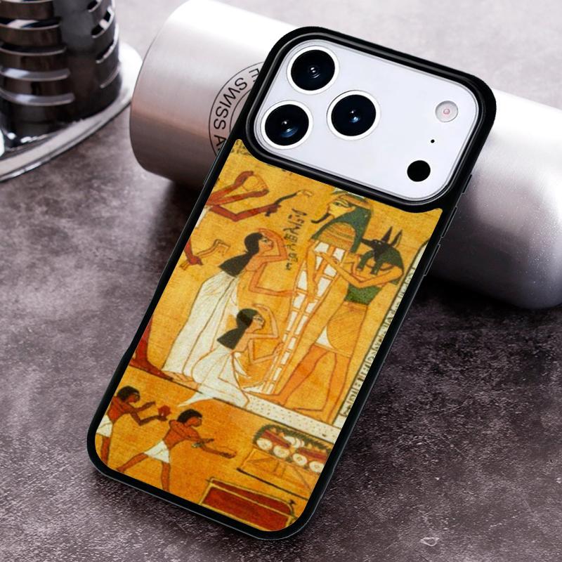 Egypt Mural Soft Phone Case For iPhone 17 16 15 14 13 12 11 Pro Max Plus 17Air Soft Silicone Cover